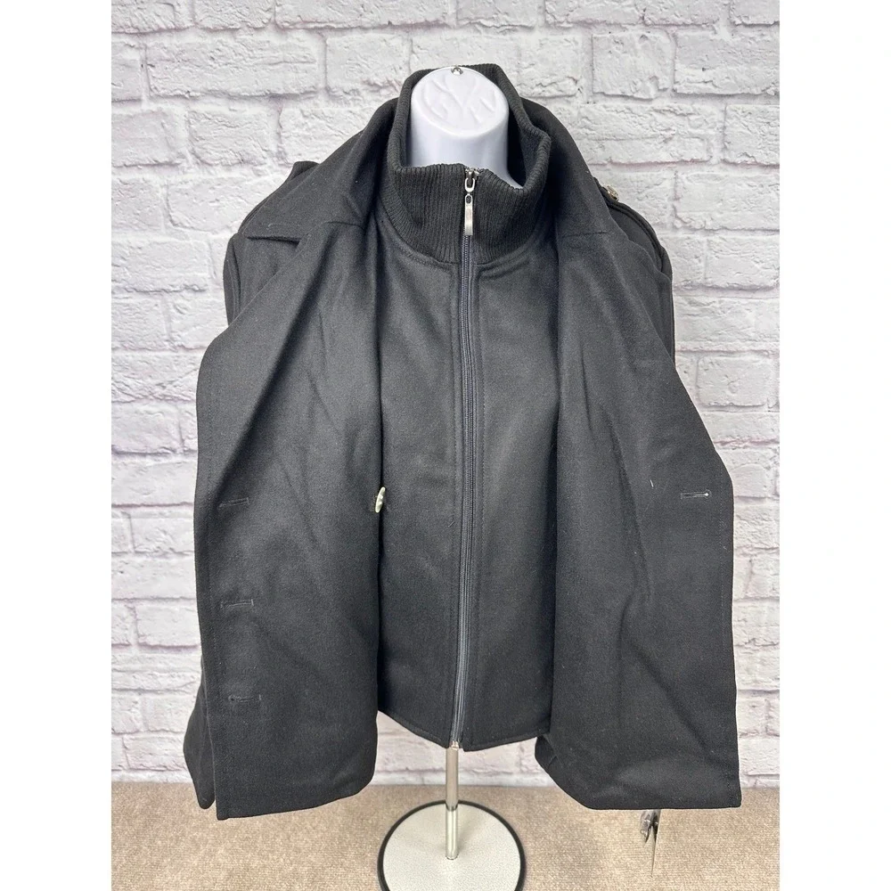 VTG Robert Philippe Women's Small Black Double Breasted Wool Blend Jacket NEW - Picture 3 of 14